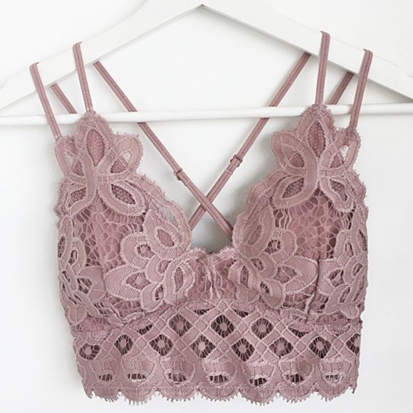 Other - SALE Dusty Blush Scallop Crochet Lace Bralette Bra